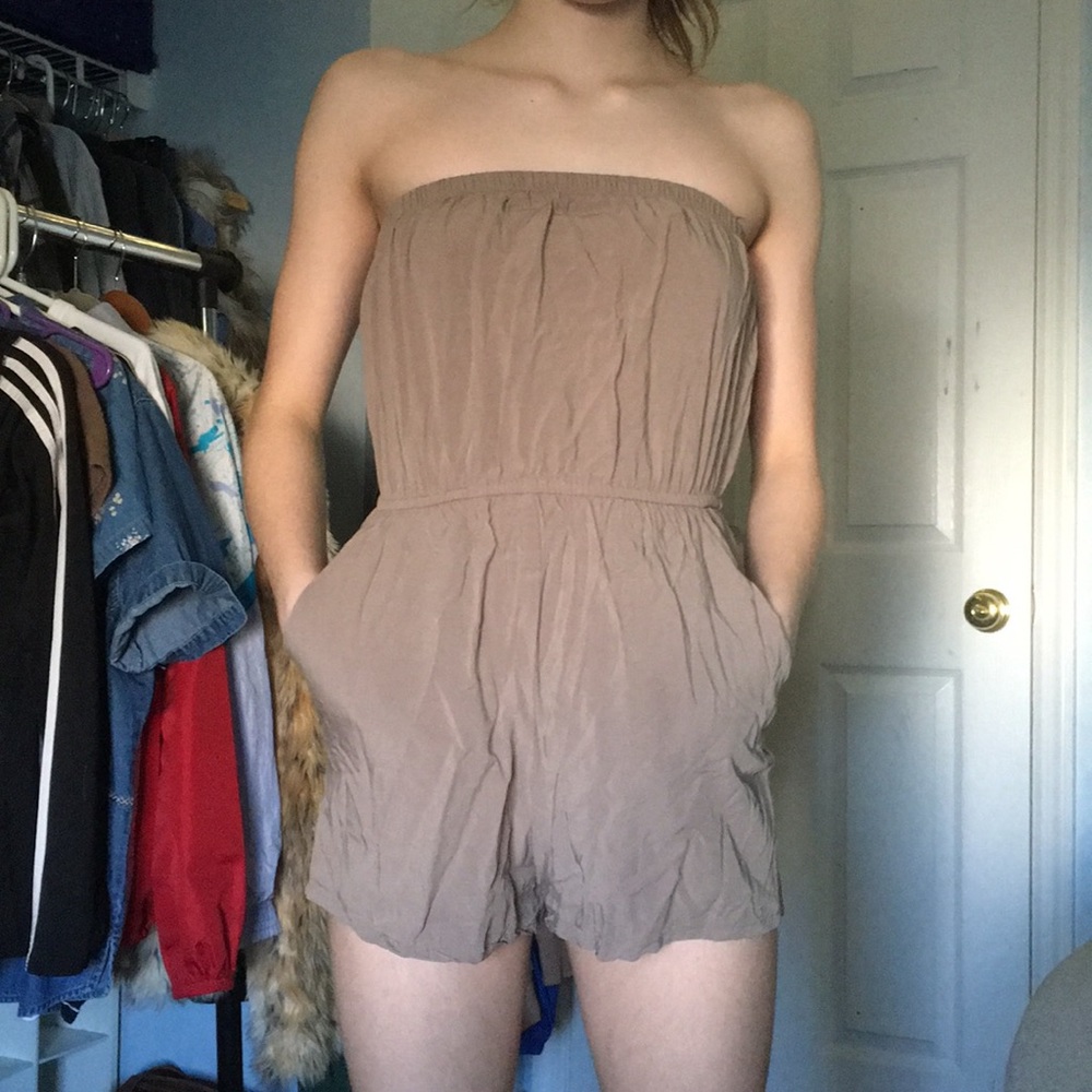 Tan/brown romper.